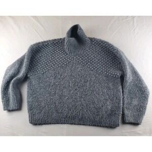 Free People Sweater Womens Bradley XL Charcoal Knitted Pullover Mock Neck